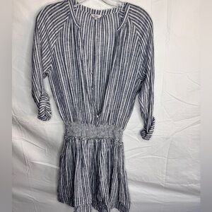 Rails Navy and White Striped Dress
